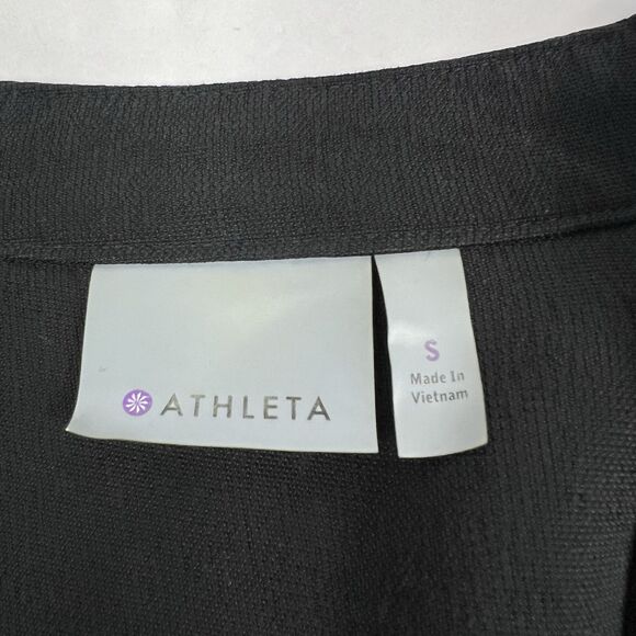 Athleta Yama Blazer Wrap Jacket Women's Small Black Snap Closure Zip Pockets - Picture 9 of 12